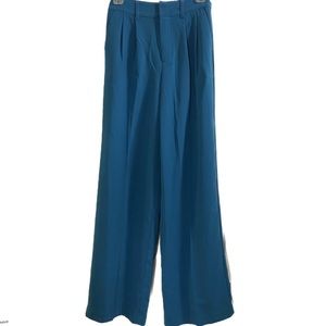 Sergio Hudson size XXS teal blue wide leg high waist pants